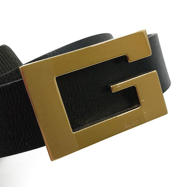 Gucci G Logo Belt, 62cm-67cm, Black Leather with Gold Hardware, Women's, 037, 1476, 1422