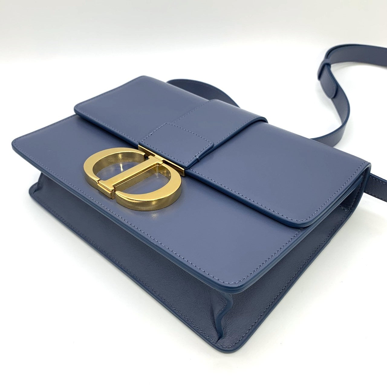 Christian Dior 30 Montaigne Crossbody Shoulder Bag in Blue Leather
