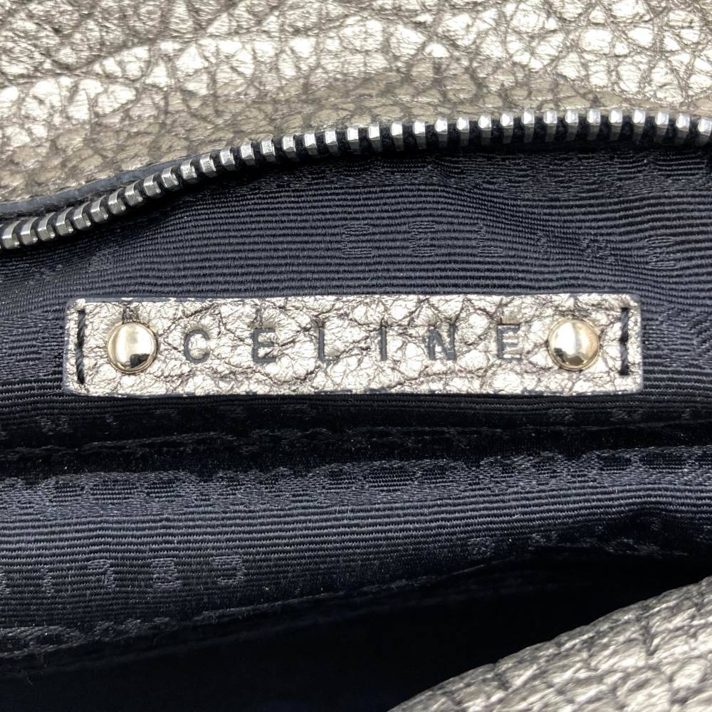 Celine Bittersweet Handbag in Silver Metallic Leather (160663)