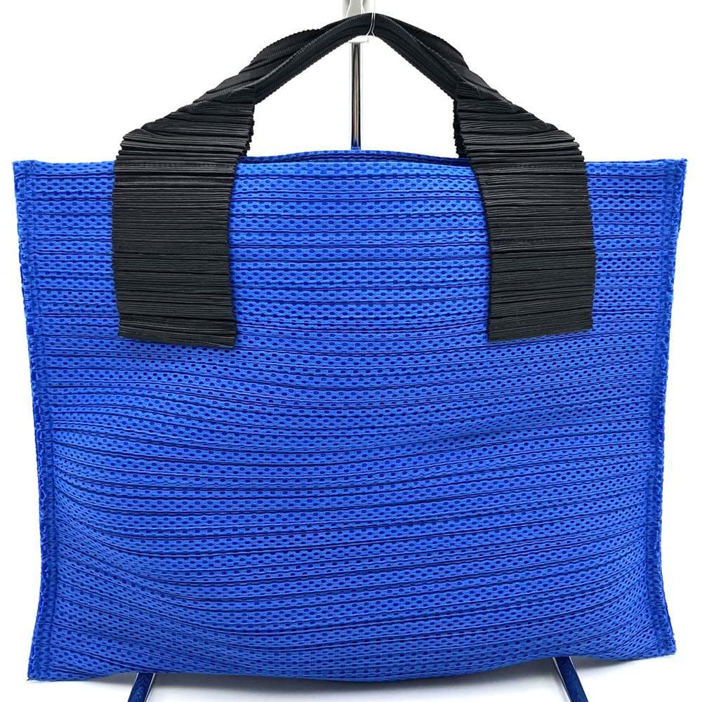 Issey Miyake Pleats Please handbag mini bag in blue and black polyester