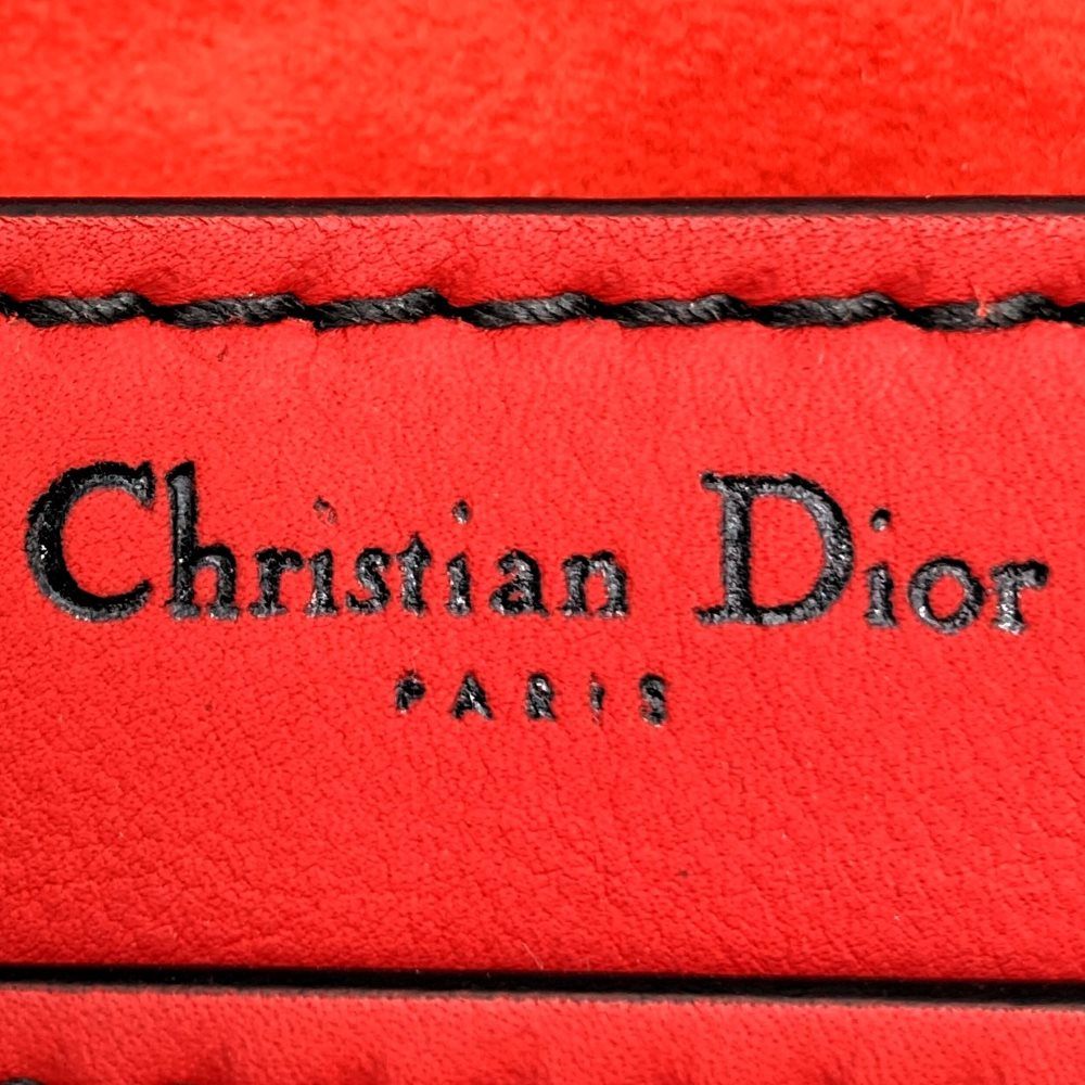 Dior J'Adore chain shoulder bag in red/black leather. Maria Grazia Chiuri