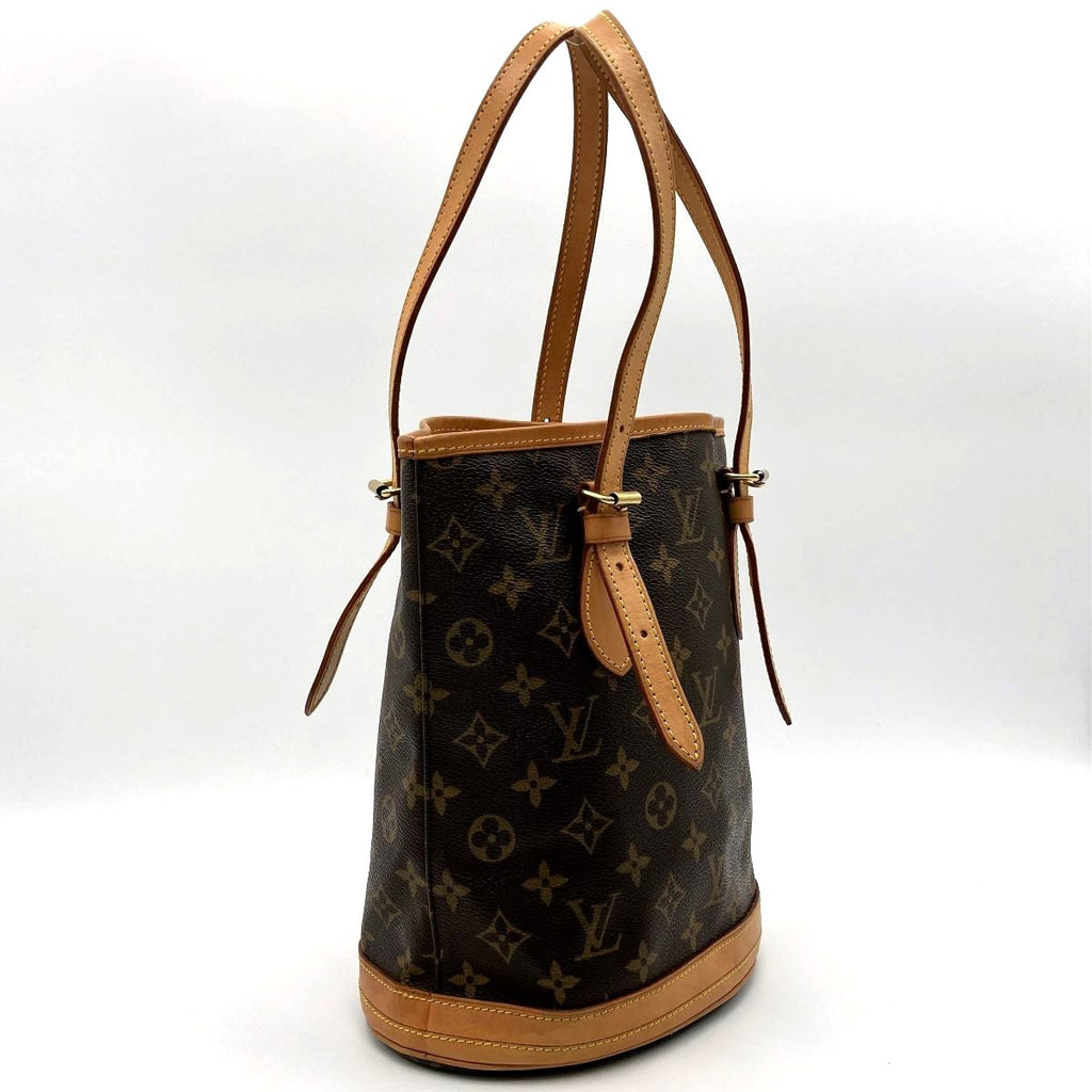 Louis Vuitton M42238 Bucket PM Tote Bag, Bucket-Shaped Bag, Monogram Canvas, Brown