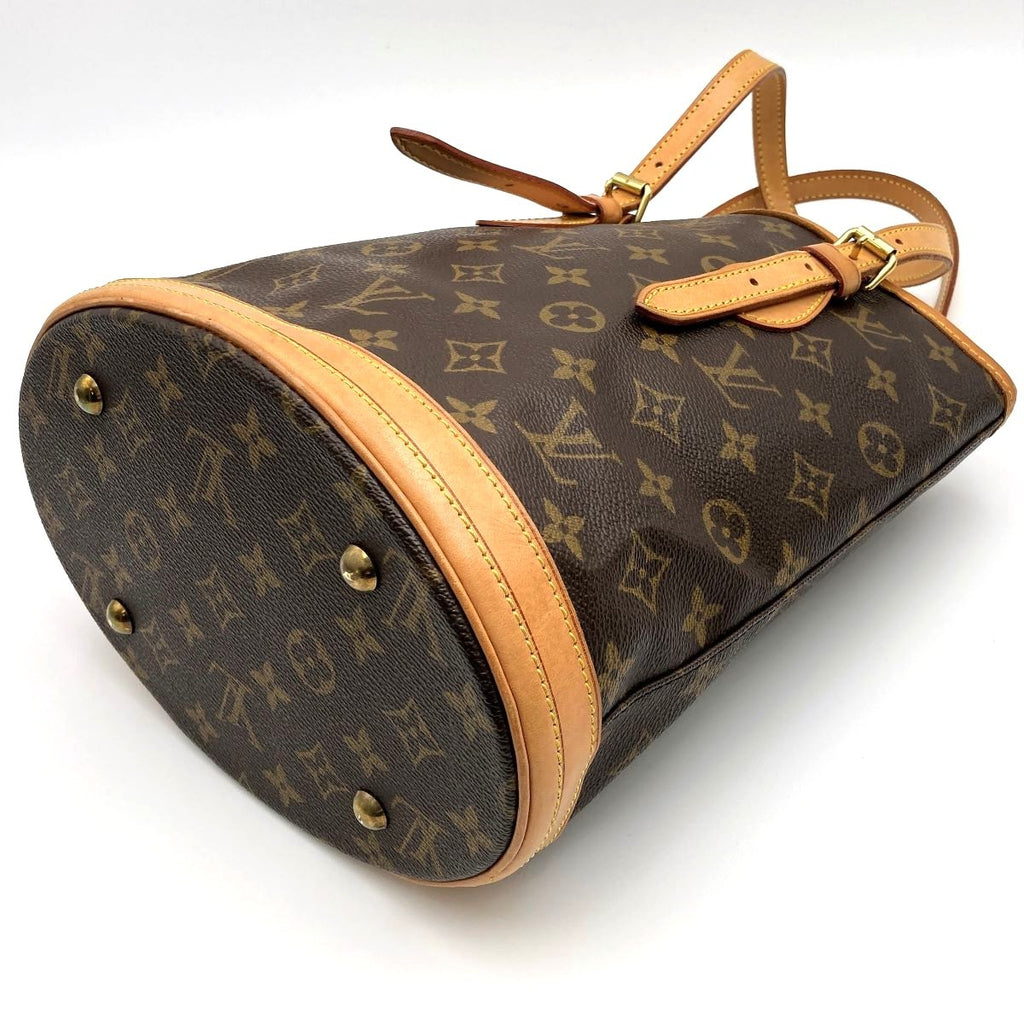 Louis Vuitton M42238 Bucket PM Tote Bag, Bucket-Shaped Bag, Monogram Canvas, Brown