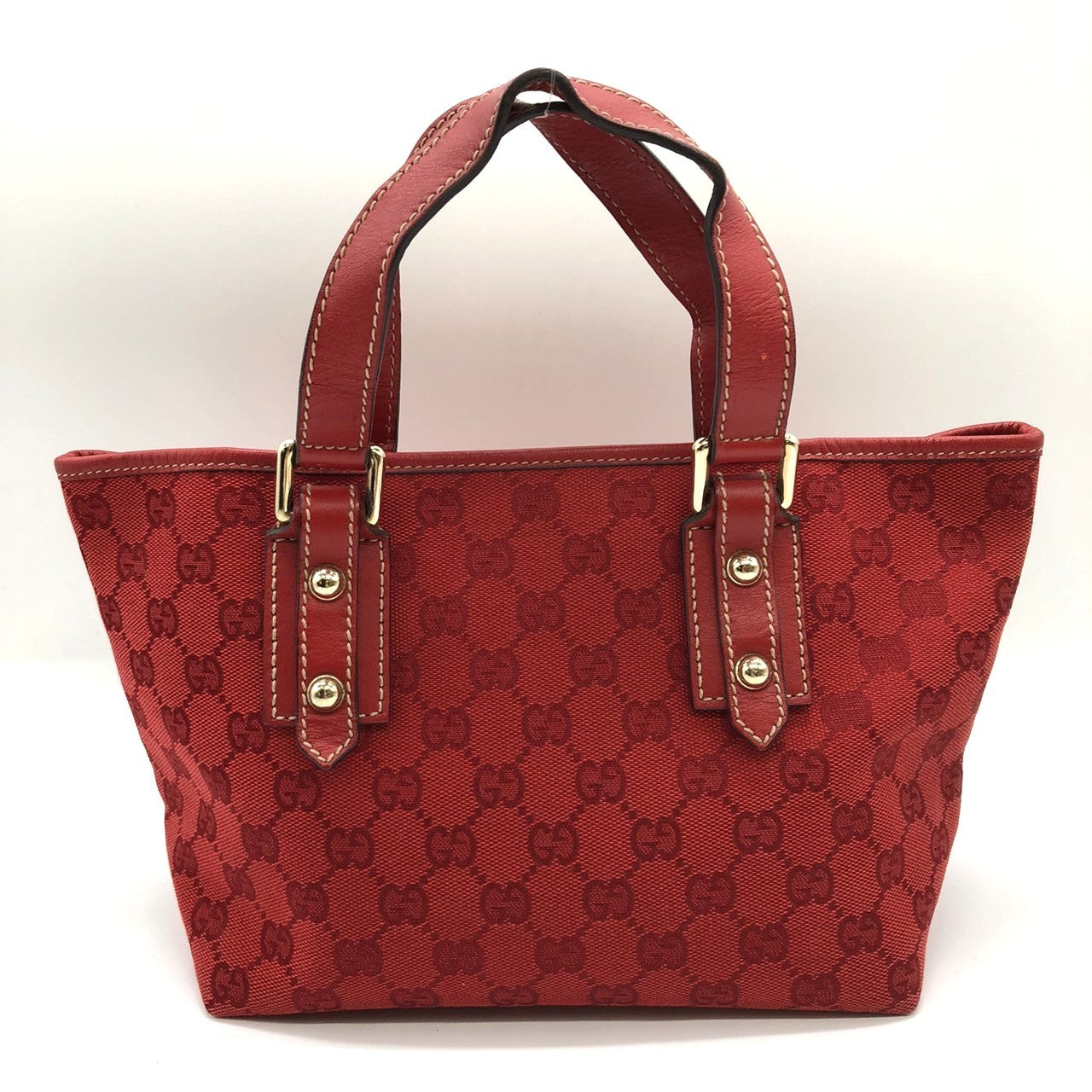 Gucci 257249 Handbag Mini Bag Small Red GG Canvas/Leather
