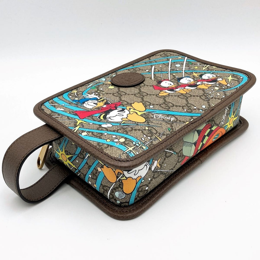 Gucci 647929 Disney Collaboration Donald Duck Second Bag GG Supreme Brown