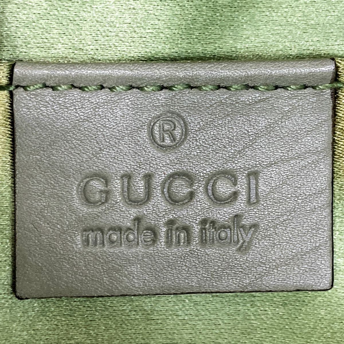 Gucci 208710 Hysteria Handbag in Gold Chain and Green Suede