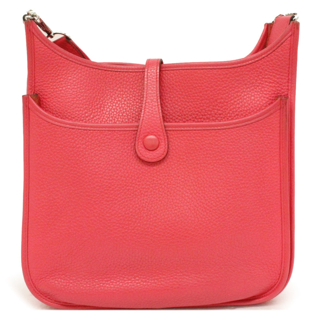 Hermès Evelyne 3 PM 56277CK Shoulder Bag in Taurillon Clemence Rose Extreme (Pink) with D Stamp, Leather Crossbody Bag for Women