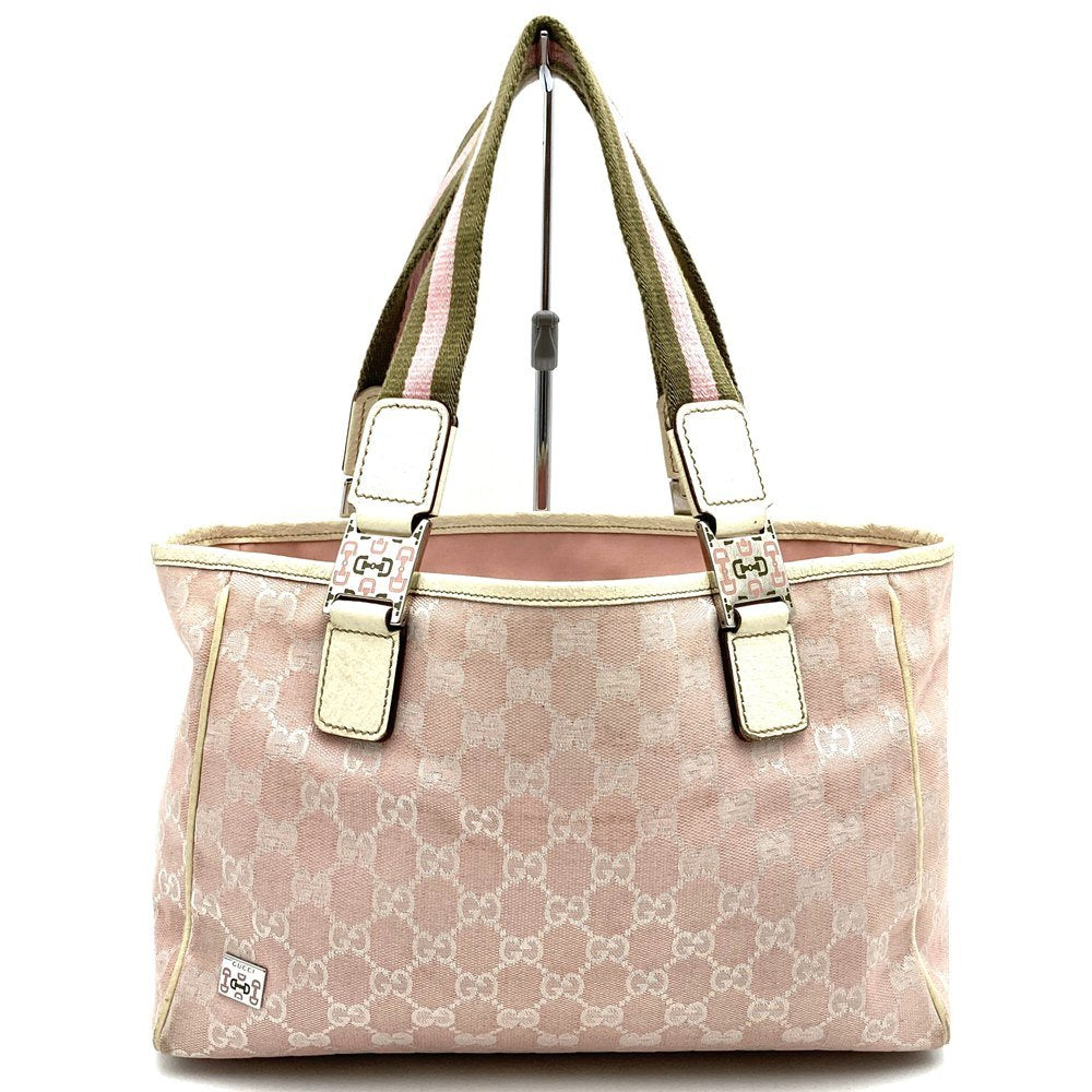 Gucci 145810 Tote Bag, Cute Sherry Line GG Canvas, Pink