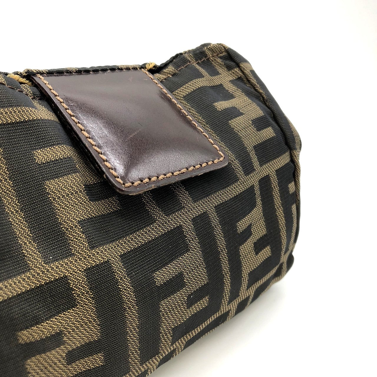 Fendi 2241-26539-098 Pouch Khaki/Brown Nylon/Leather