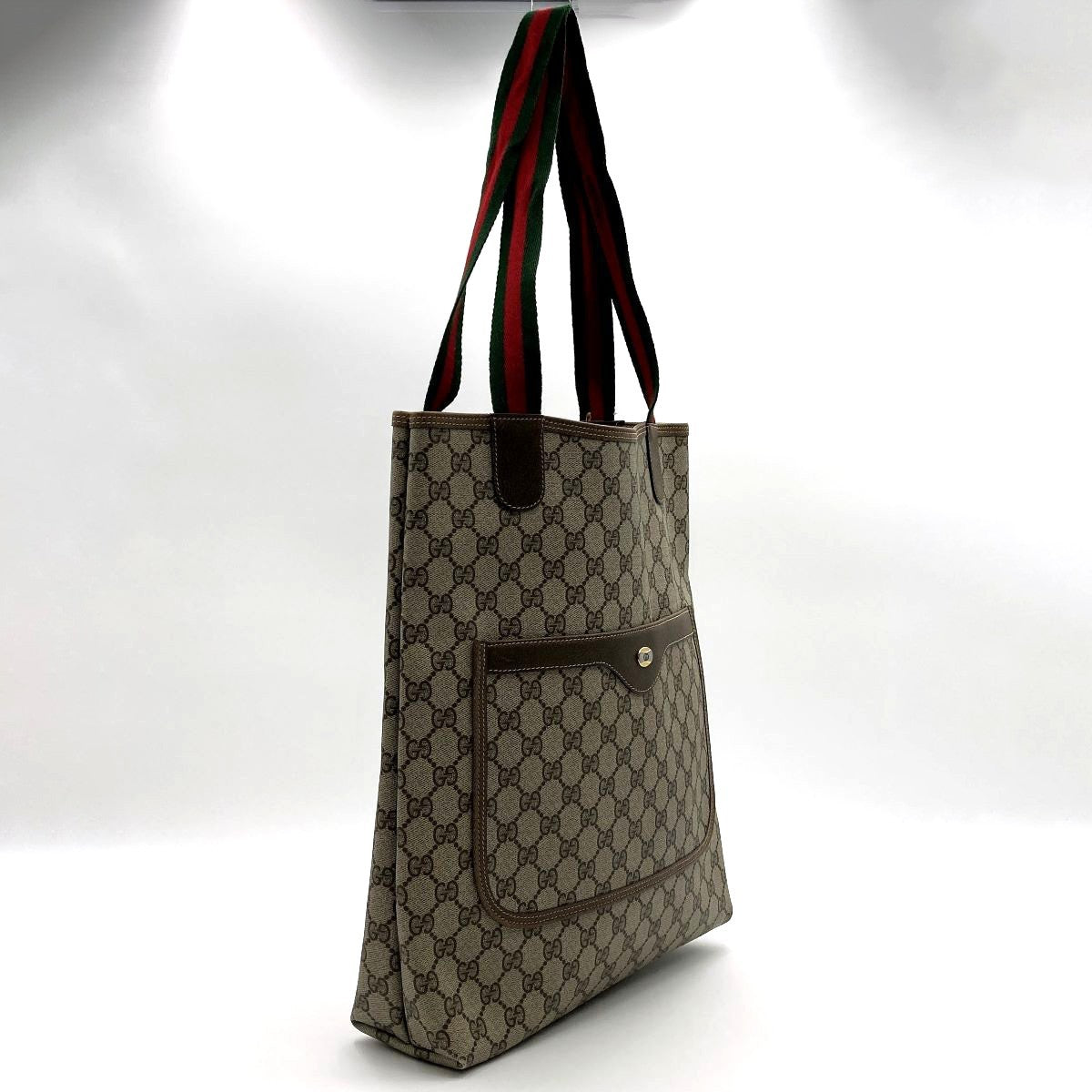 Gucci Old Gucci 39 02 003 Sherry Line Tote Bag GG Supreme Brown