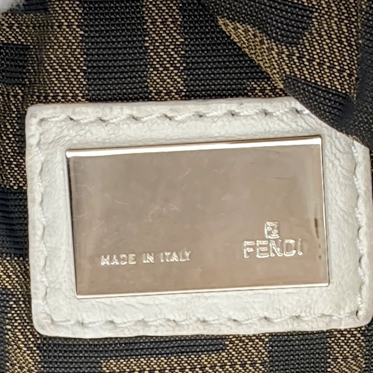 Fendi 8BR511 Spy Bag Handbag in Beige, Ivory, and White
