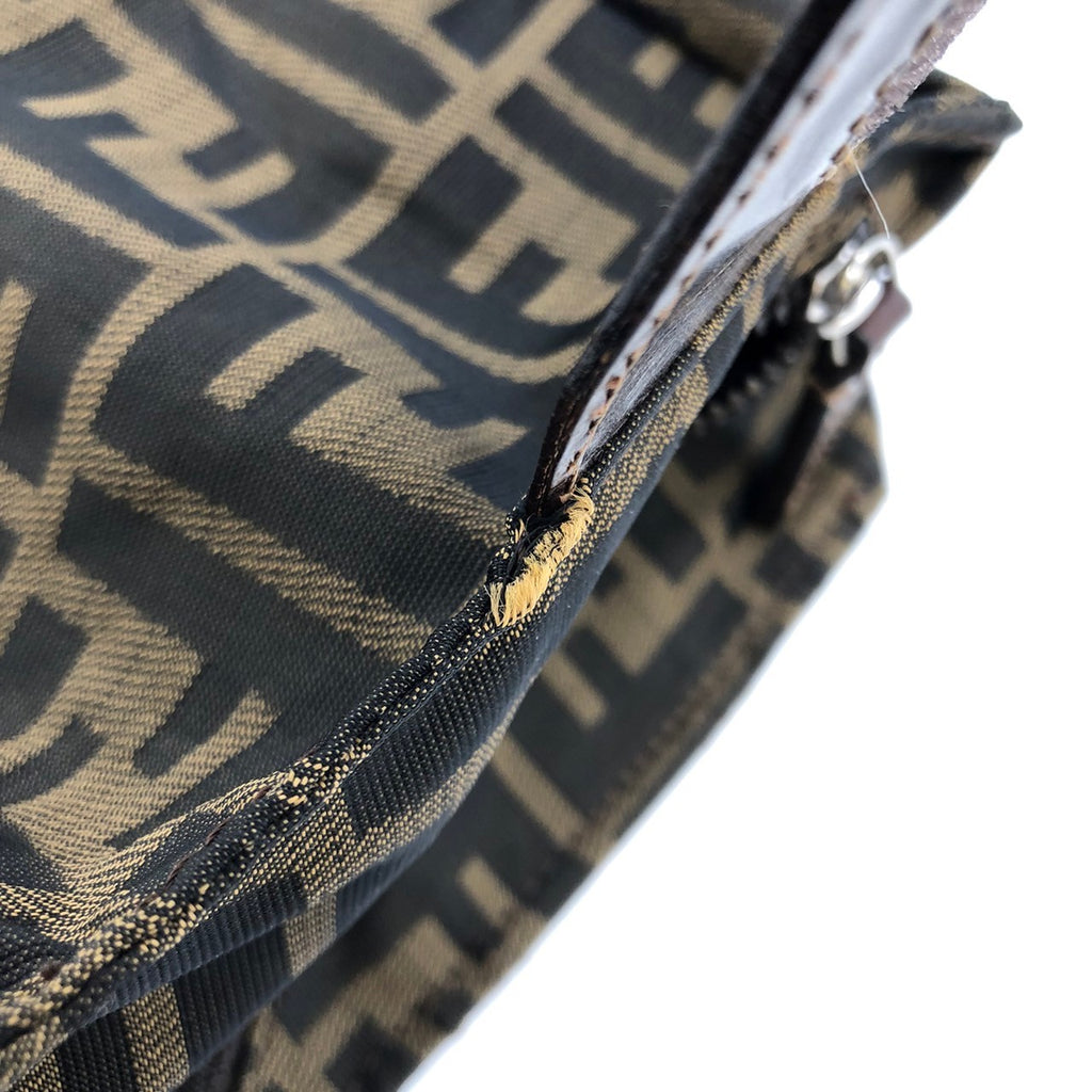 Fendi 2241-26539-098 Pouch Khaki/Brown Nylon/Leather