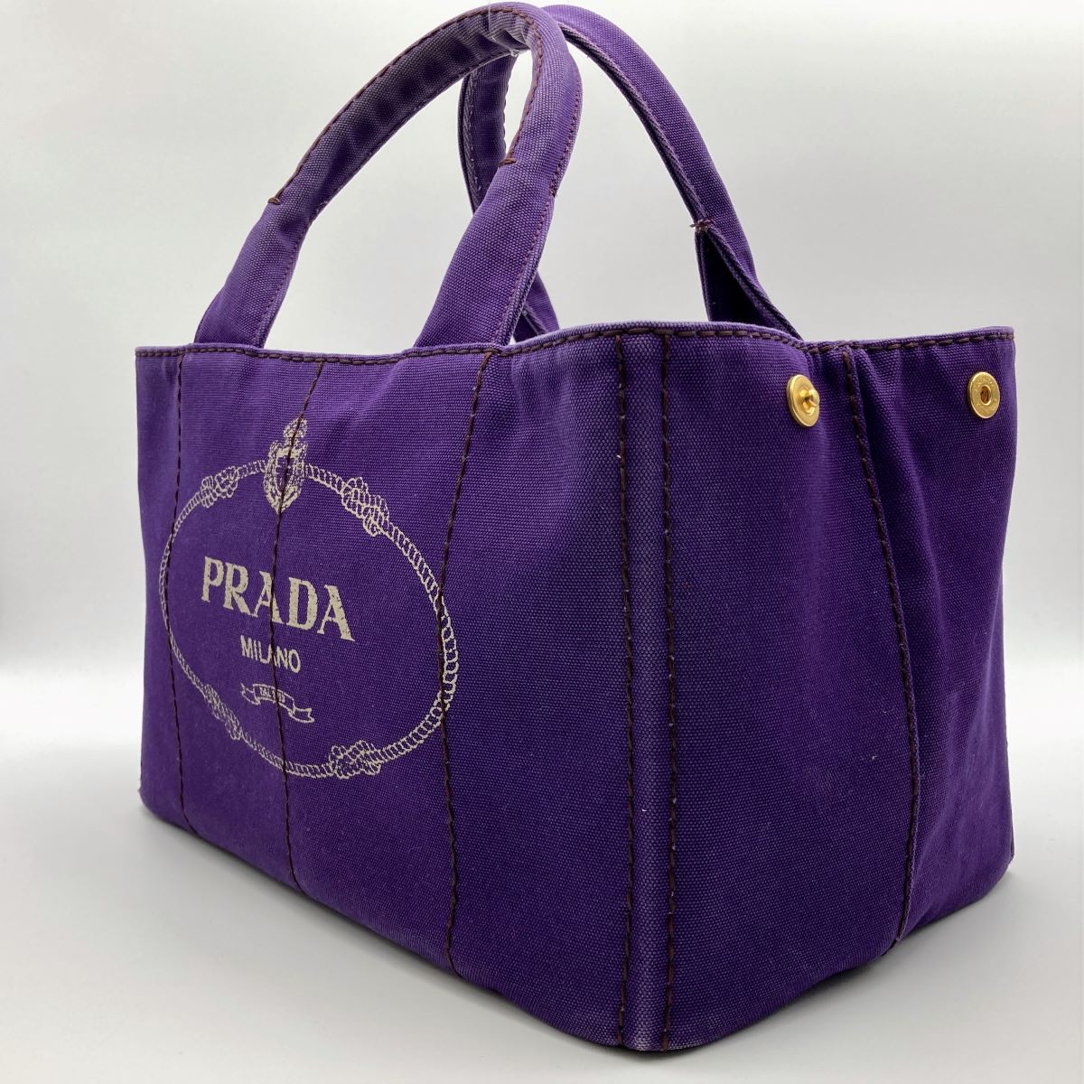 Prada BN1872 Canapa Large Tote Bag Handbag in Denim Purple