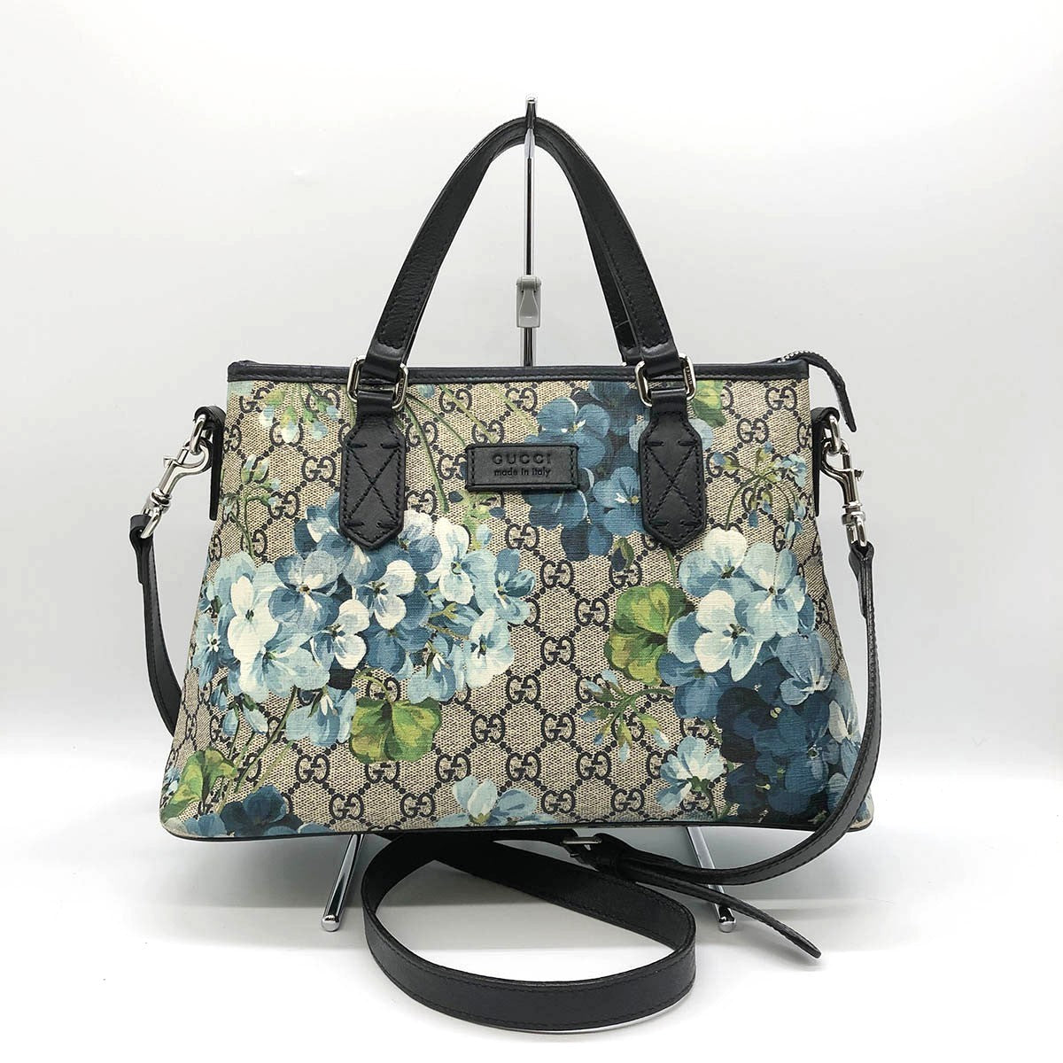 Gucci 429019 2-Way Handbag/Shoulder Bag GG Blooms Brown/Blue