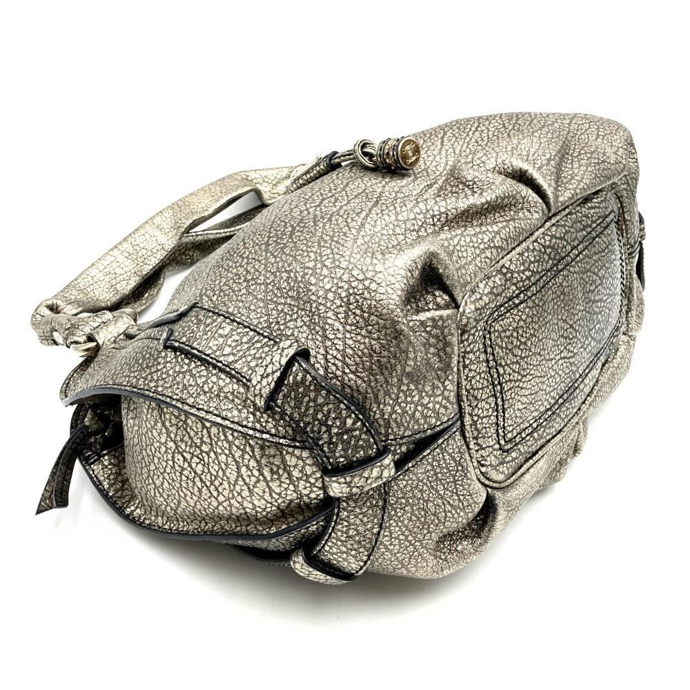 Celine Bittersweet Handbag in Silver Metallic Leather (160663)