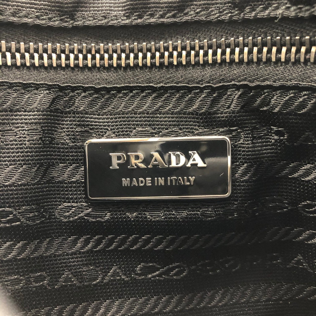 Prada handbag shoulder bag black leather brand item