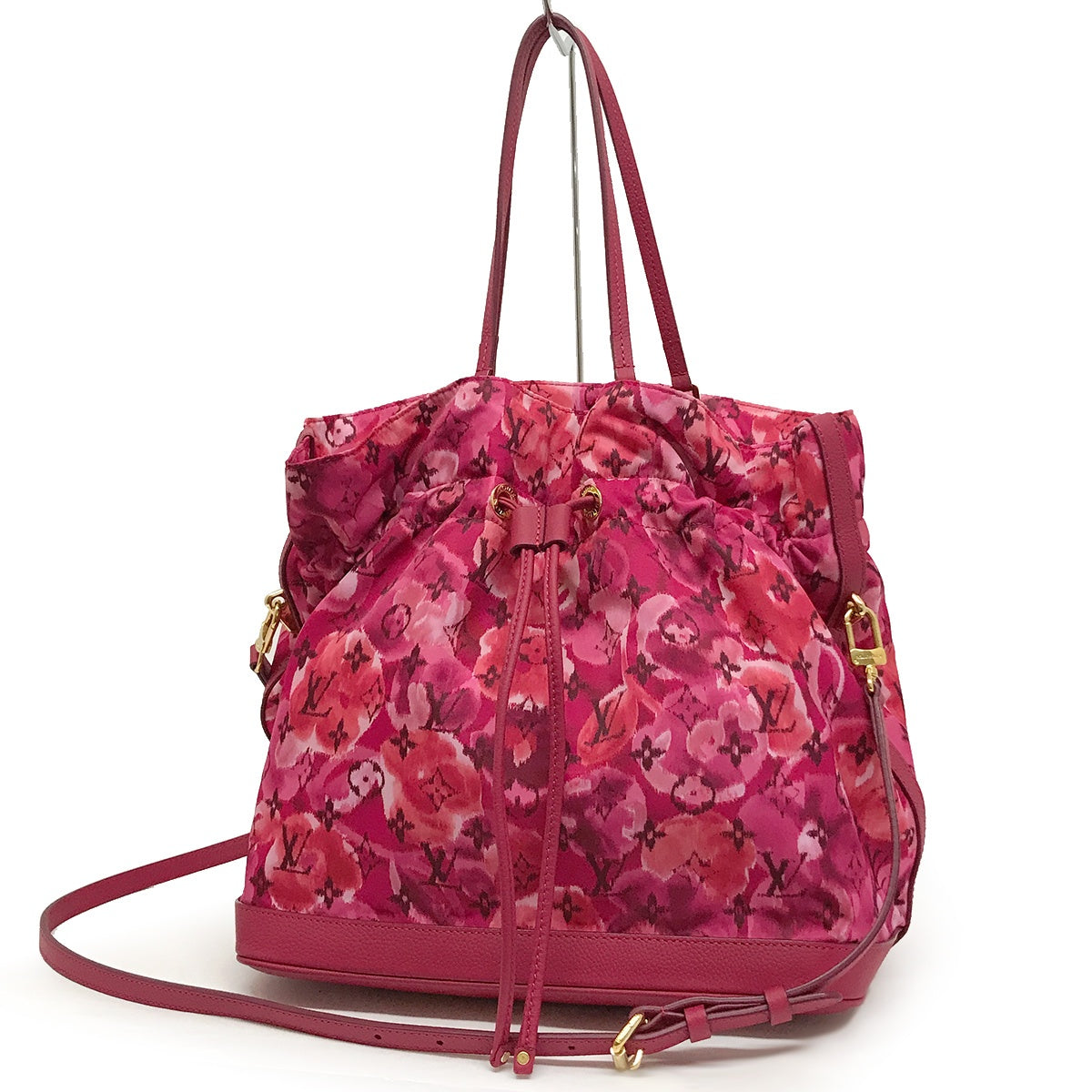 Louis Vuitton M94313 Noefull MM 2-Way Shoulder Bag, Tote Bag, Handbag, Ikat Nylon Canvas, Violet/Pink, Women's