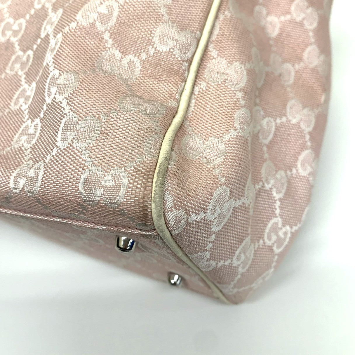 Gucci 145810 Tote Bag, Cute Sherry Line GG Canvas, Pink