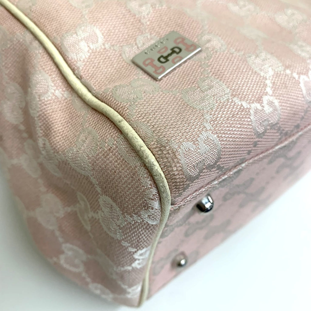 Gucci 145810 Tote Bag, Cute Sherry Line GG Canvas, Pink