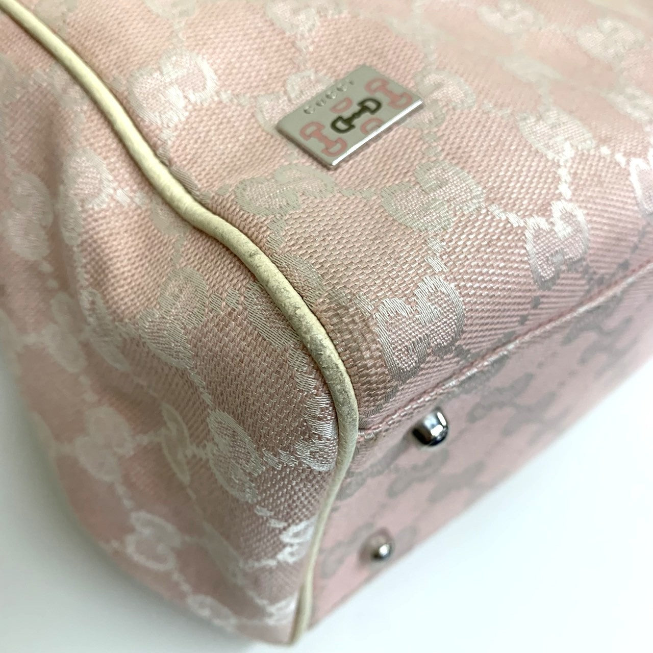 Gucci 145810 Tote Bag, Cute Sherry Line GG Canvas, Pink