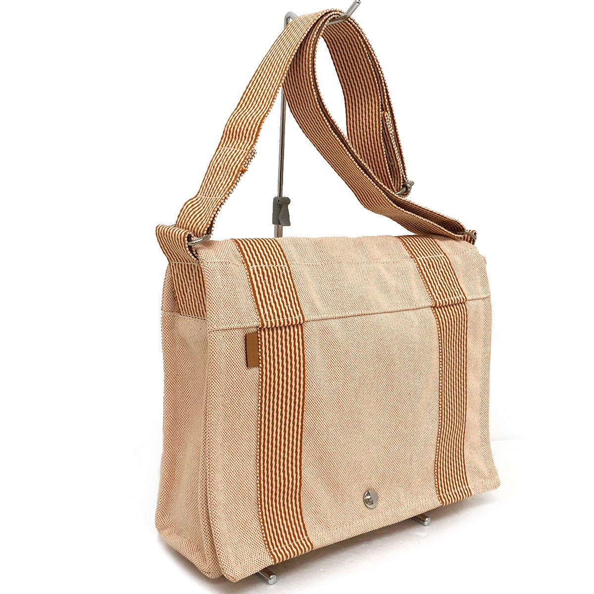 Hermès New Fouleaux Bassus PM Shoulder Bag, Crossbody Canvas, Orange, Perfect for Commuting to School or Work