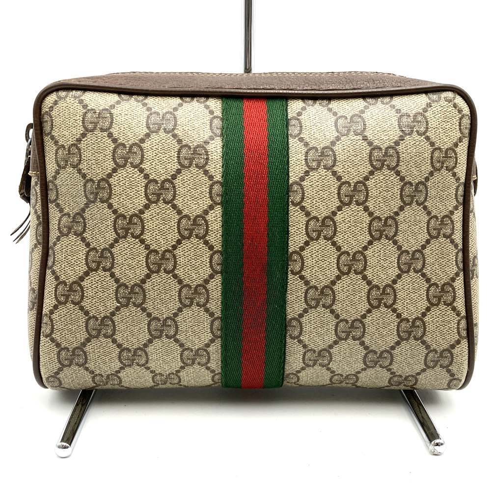 Old Gucci 156 01 012 Clutch Bag/Second Bag Sherry Line GG Supreme Canvas Beige