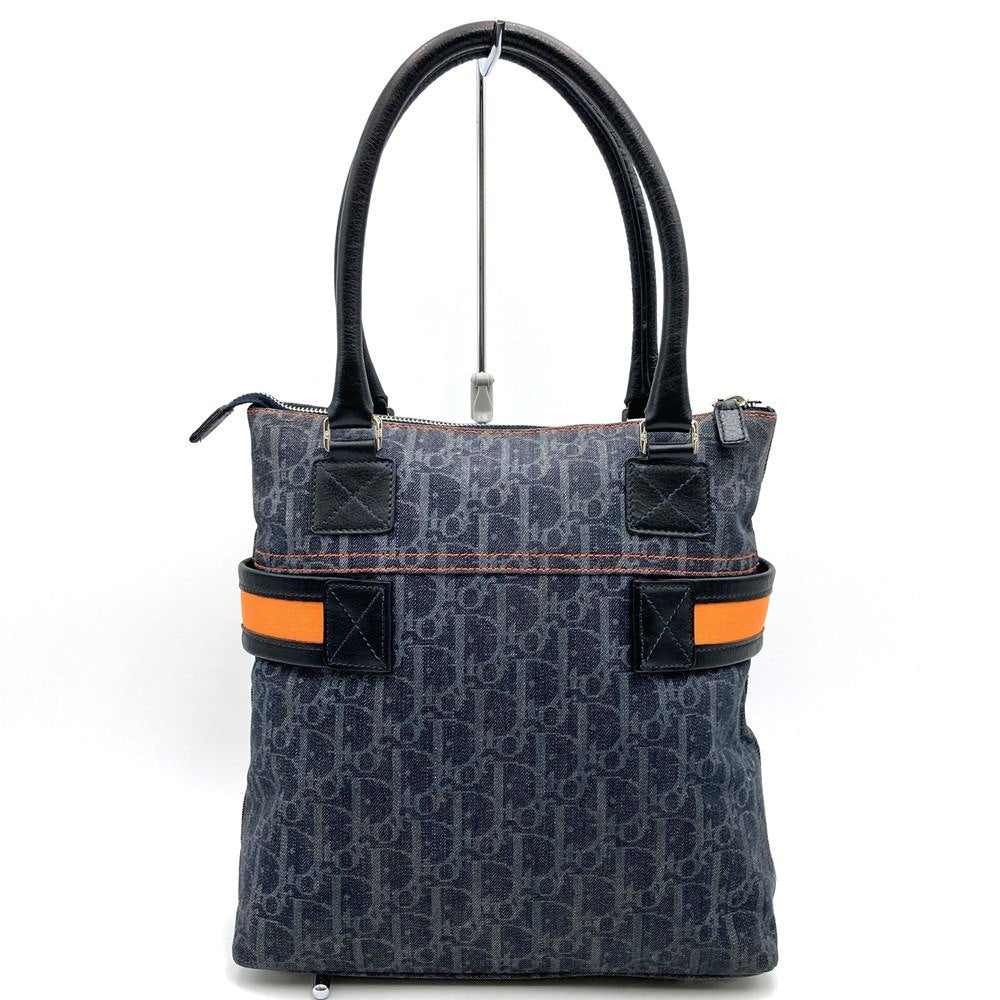 Dior Trotter Flight Line Tote Bag in Navy/Orange Canvas and Leather