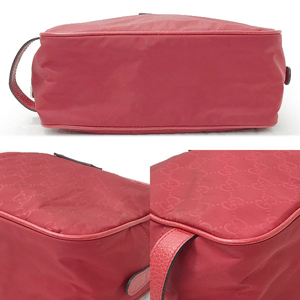 Pre-owned Gucci 510338 GG Line Second Bag Pouch in Red Nylon/Leather