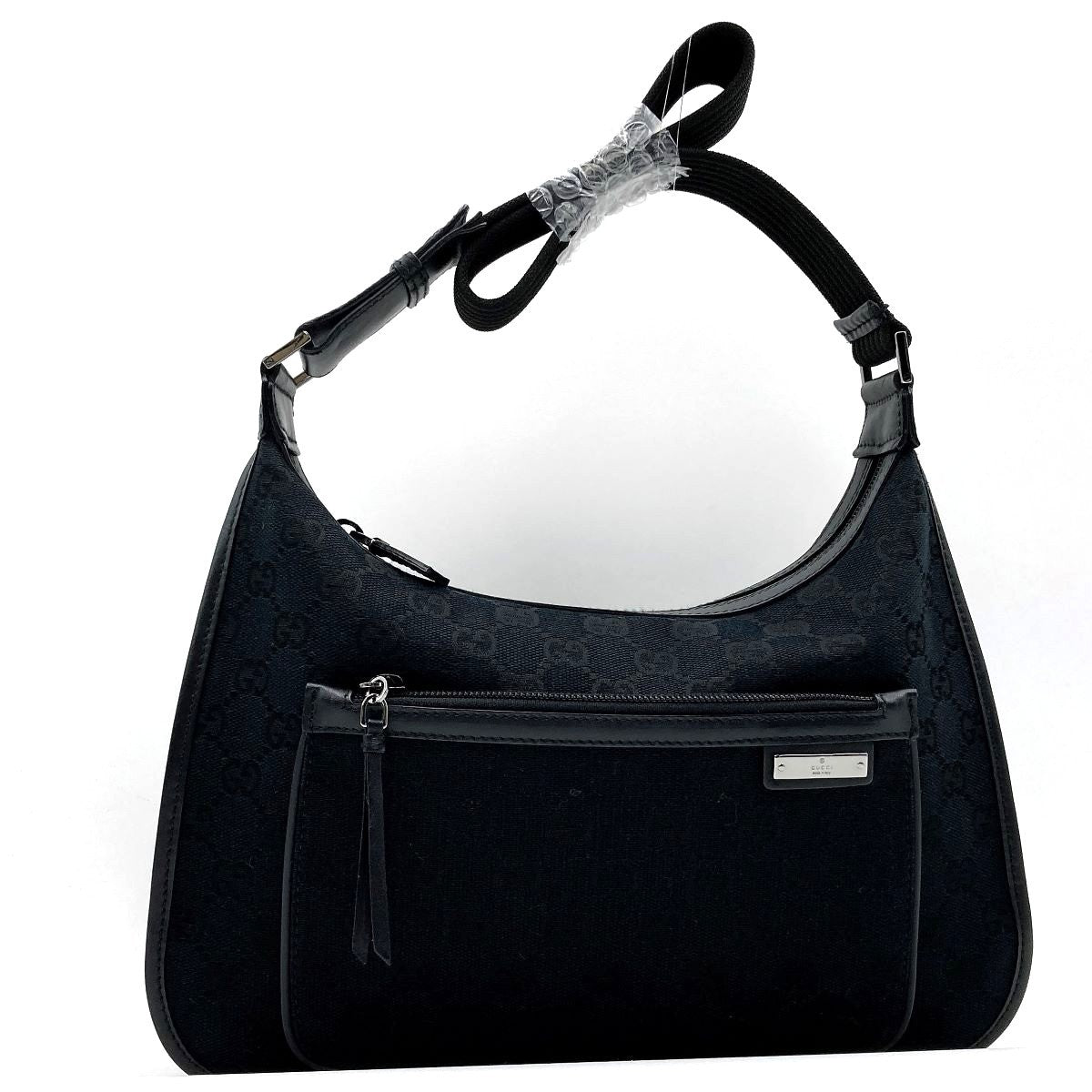 Gucci 001 4198 Shoulder Bag in GG Canvas, Black
