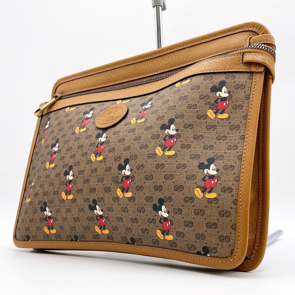 Gucci 602552 GG Supreme Disney Mickey Mouse Clutch Bag/Second Bag, Beige