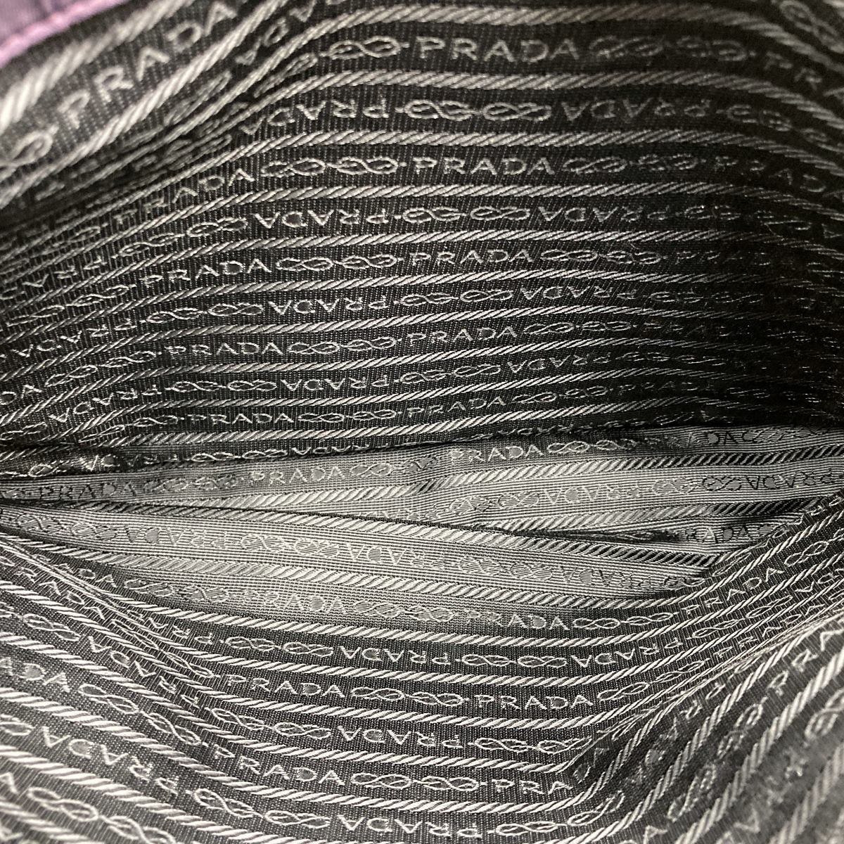 Prada tote bag shoulder bag purple dark purple nylon
