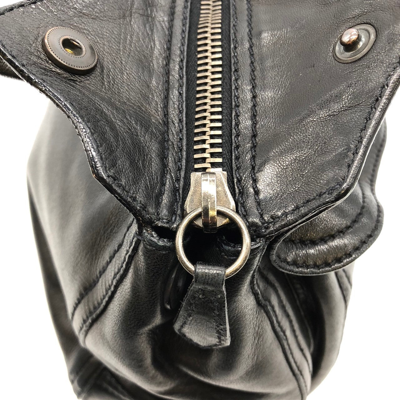 Prada handbag shoulder bag black leather brand item