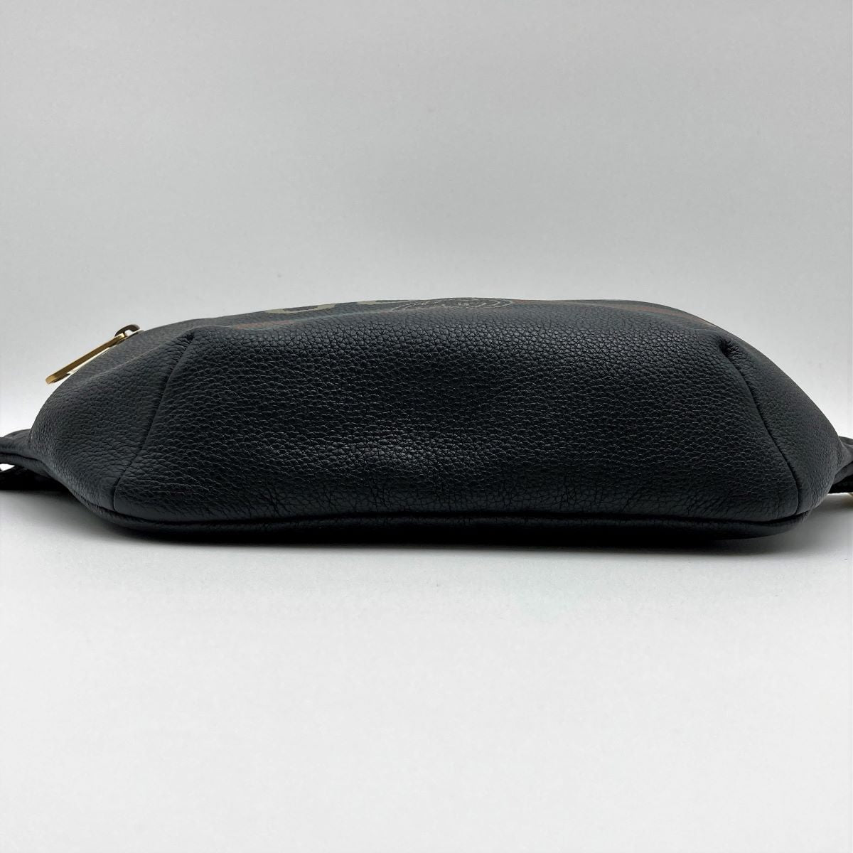 Gucci 493869 Sherry Line Waist Bag/Waist Pouch in Black Leather