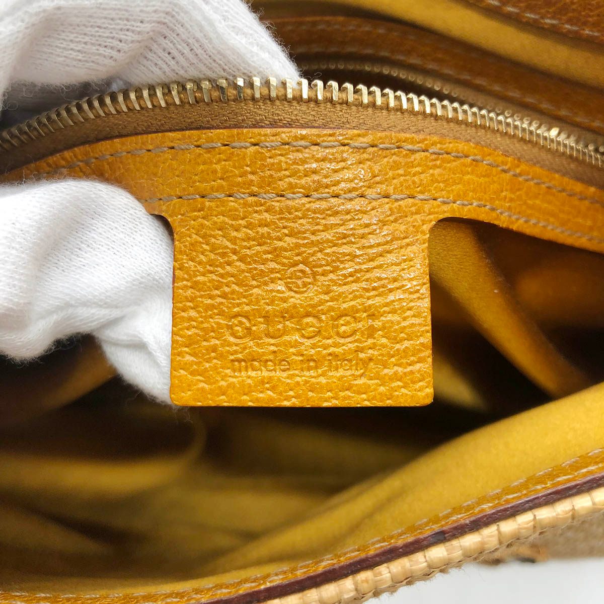 Gucci 140040 New Jackie One-Shoulder Bag, Embroidered Straw Leather, Yellow, Beige, Orange