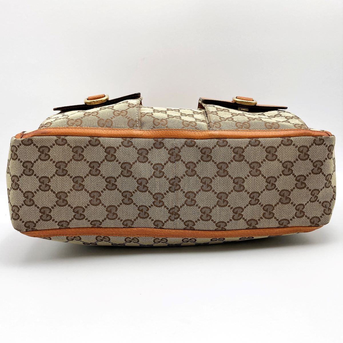 Gucci 146247 Tote Bag GG Canvas Leather Brown Beige