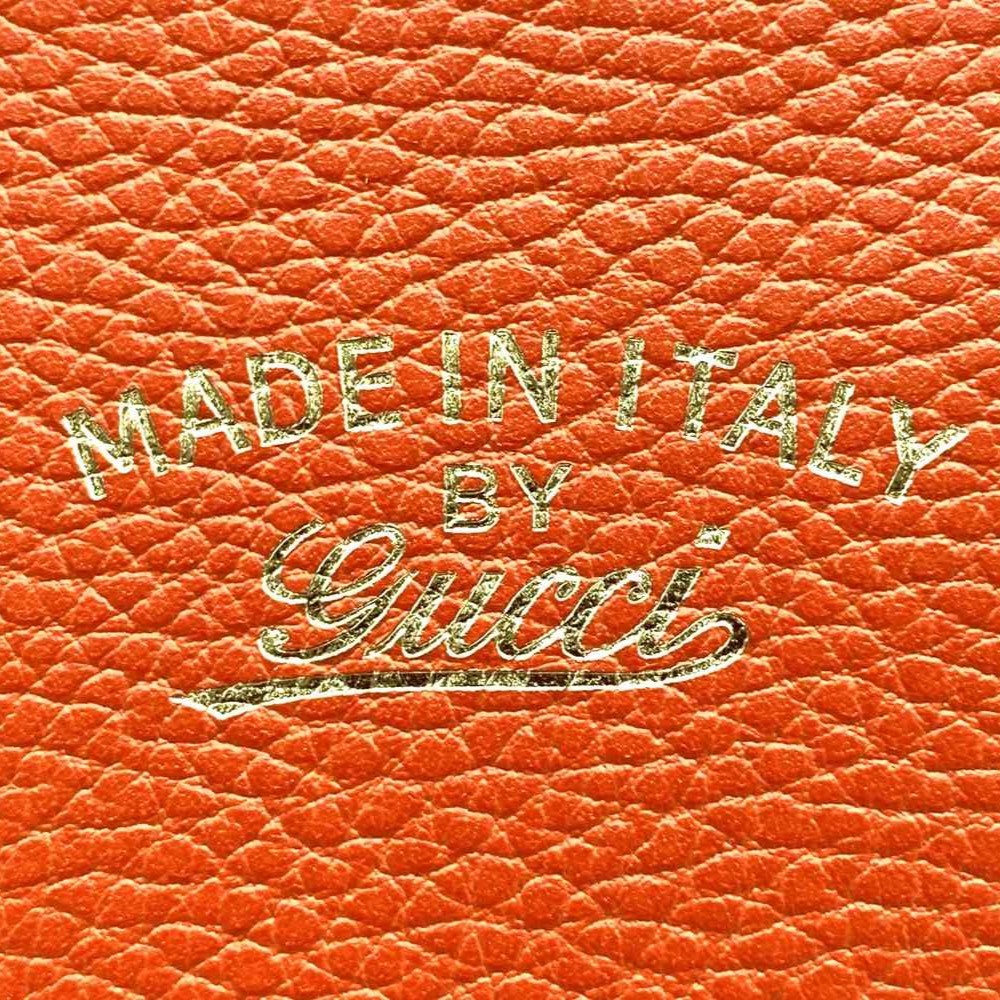 Gucci 368827 Swing Small Handbag/Shoulder Bag 2-Way Orange Leather