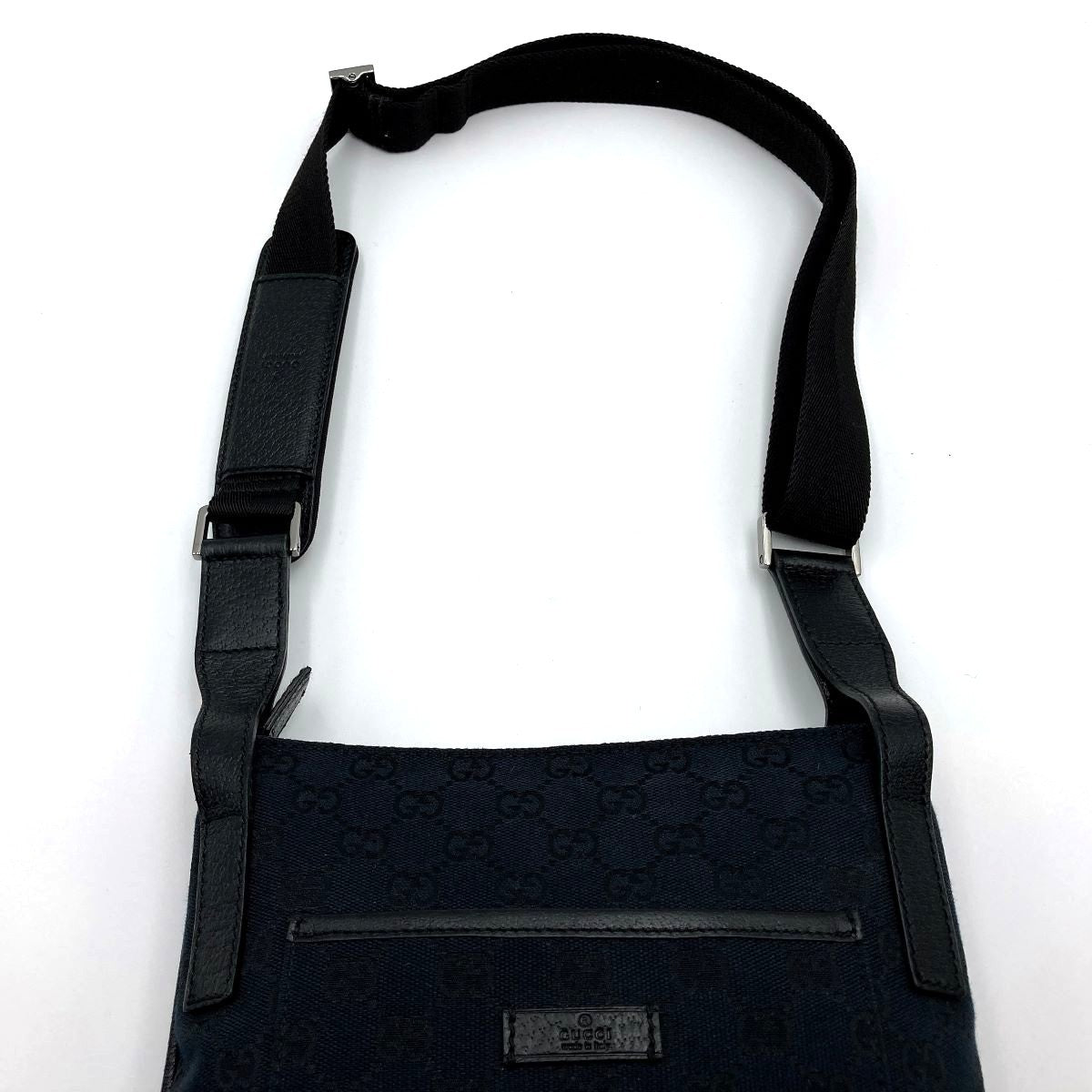 Gucci 122793 Crossbody Shoulder Bag in GG Canvas, Black