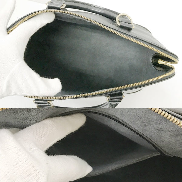 Louis Vuitton M52142 Alma Epi Handbag Mini Boston Bag in Noir Black Epi Leather for Women