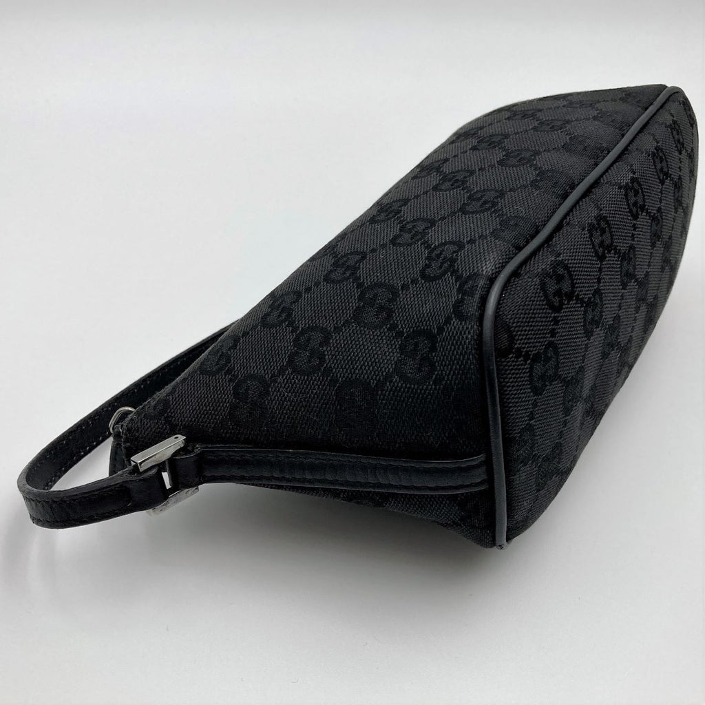 Gucci 07198 Accessory Pouch GG Canvas Black
