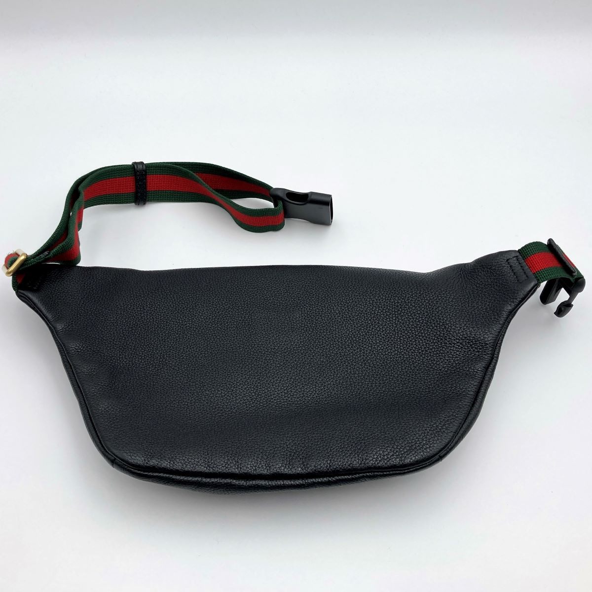 Gucci 493869 Sherry Line Waist Bag/Waist Pouch in Black Leather
