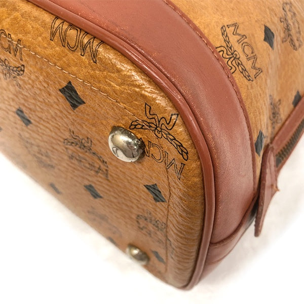 MCM Visetos 2-Way Handbag in Brown and Orange-Brown Leather, Unisex for Men and Women
