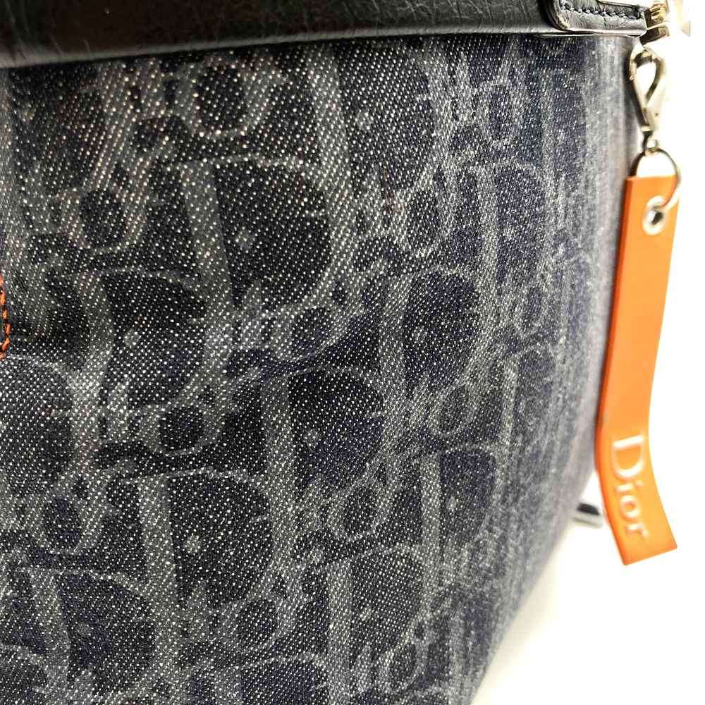 Dior Trotter Flight Line Tote Bag in Navy/Orange Canvas and Leather