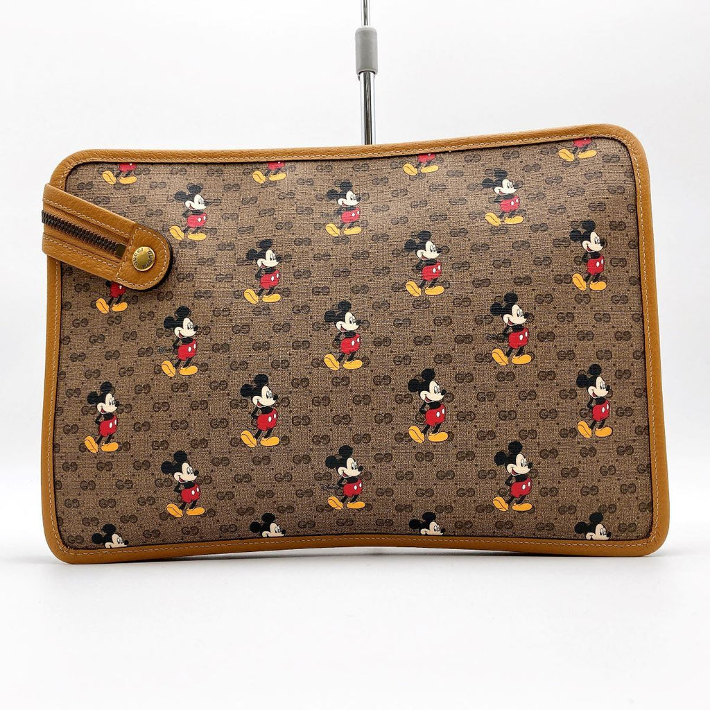 Gucci 602552 GG Supreme Disney Mickey Mouse Clutch Bag/Second Bag, Beige