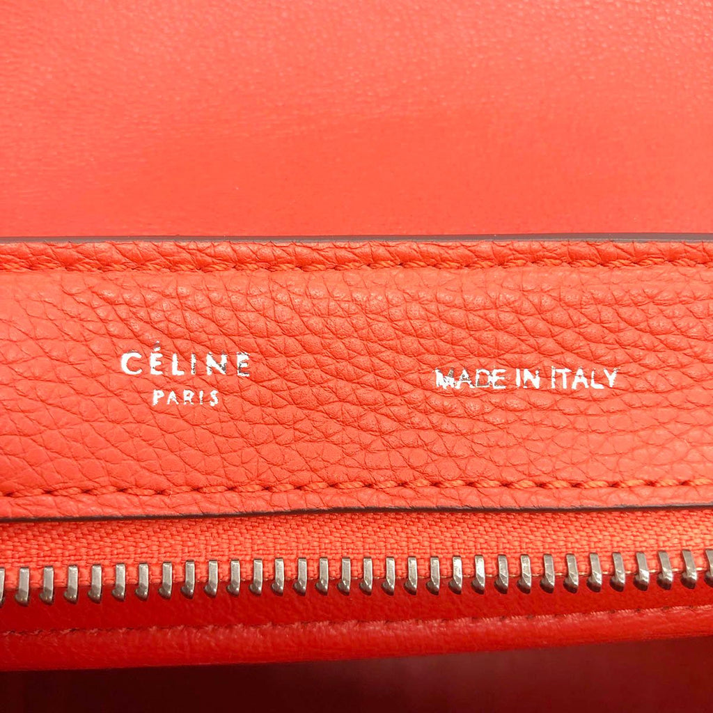 Celine Trapeze Medium 2-Way Handbag/Shoulder Bag Leather Red/Orange