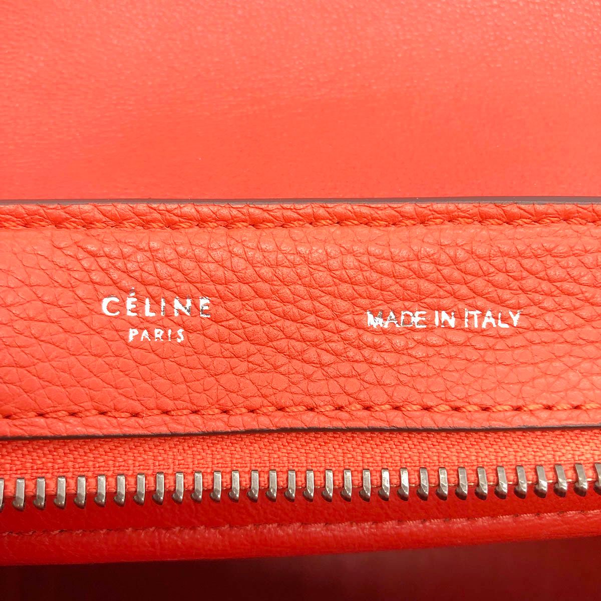 Celine Trapeze Medium 2-Way Handbag/Shoulder Bag Leather Red/Orange