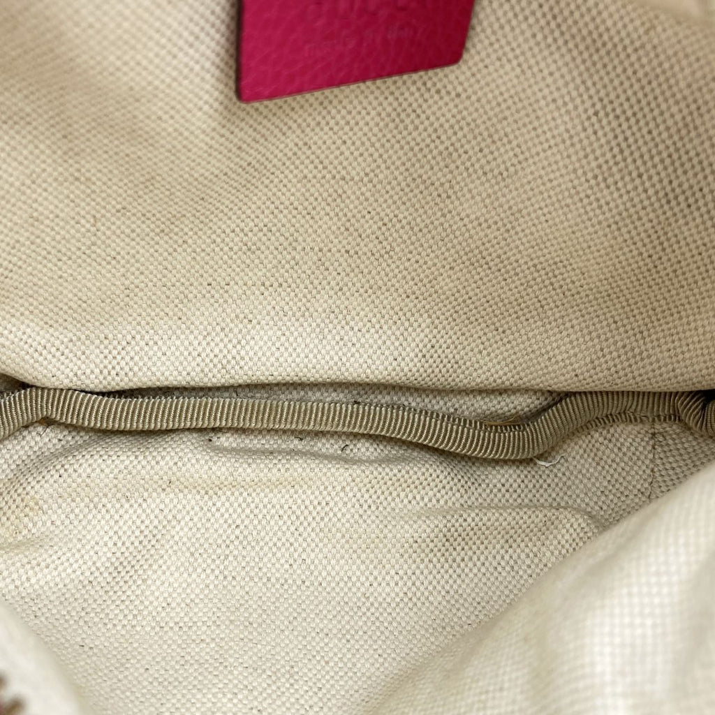 Gucci 527792 Waist Bag, Small Waist Pouch, Logo Print Leather, Pink and Green