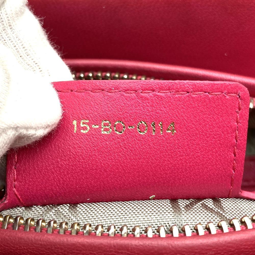 Dior Lady Dior Medium 2-Way Shoulder Bag/Handbag in Pink Leather with Gold Hardware