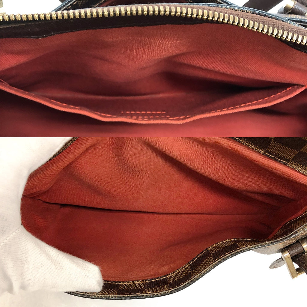 Louis Vuitton N51174 Belem MM Shoulder Bag in Damier Canvas/Leather Brown