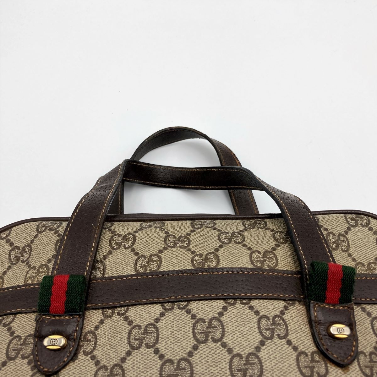 Gucci 39 02 053 GG Supreme Sherry Line Handbag in Brown PVC