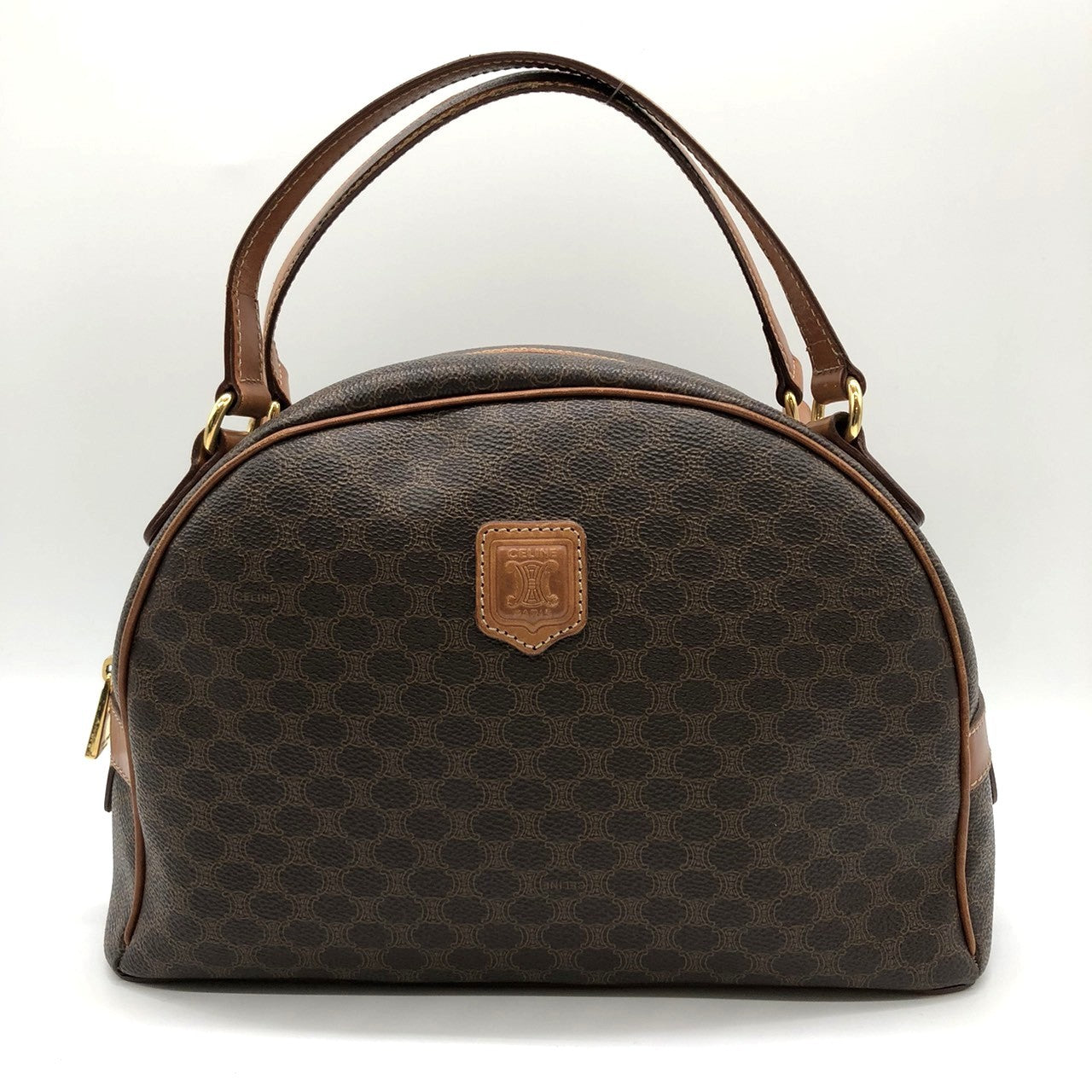 Celine MC96 Macadam Handbag in Brown PVC and Leather